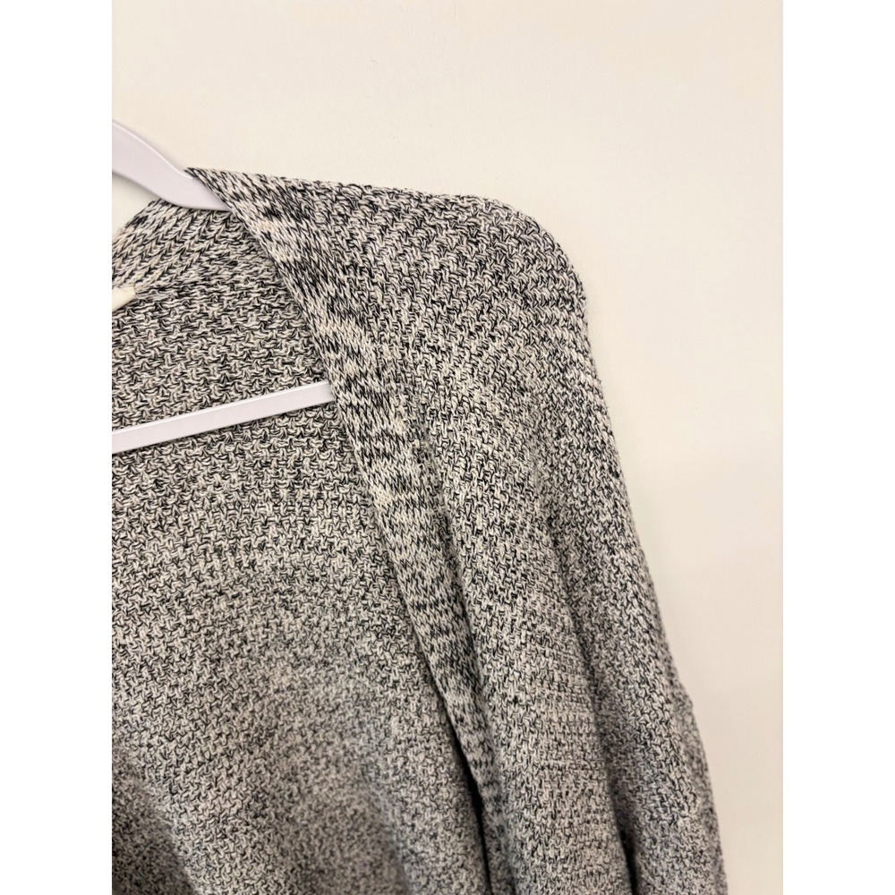 Grannycore Minimalist Marled Knit Cardigan Open Cotton Gap Women L Gray Cozy - Picture 2 of 10